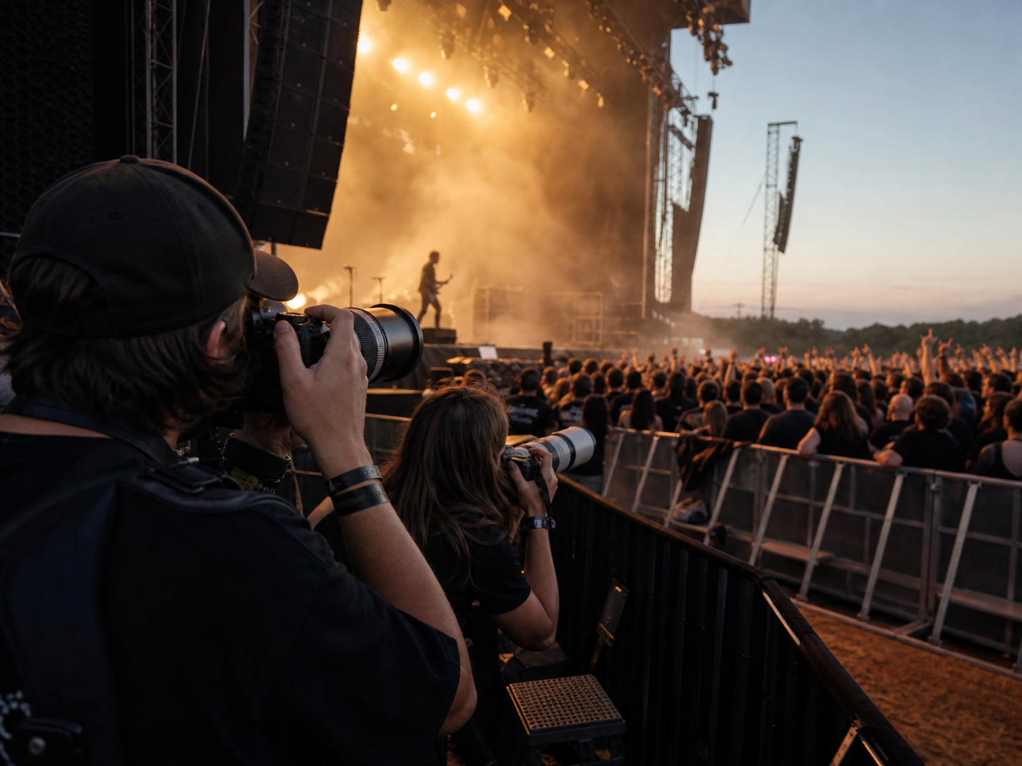 Fotografen im Buhnengraben vor einer Festivalbuhne